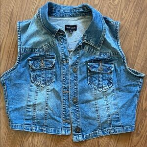 New Look Blue Denim Sleeveless Jacket